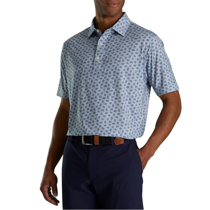 FootJoy Sketched Print Lisle Self Collar Polo