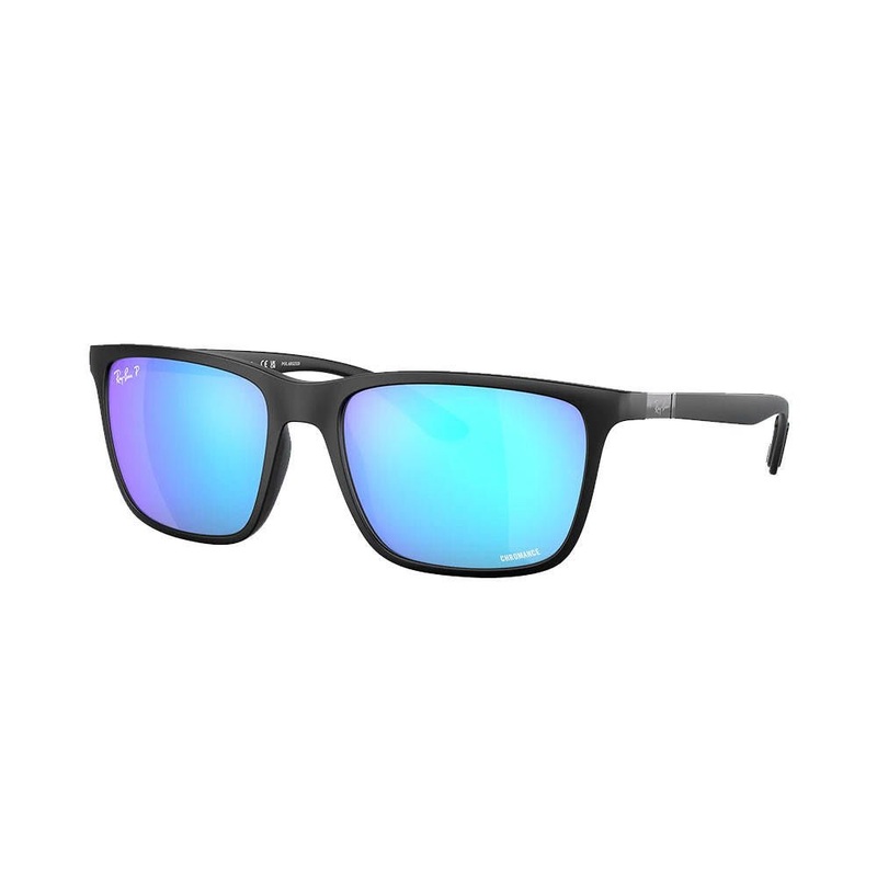 Ray-Ban RB4385 – Matte Black/Polarized Green Blue Mirror Chromance