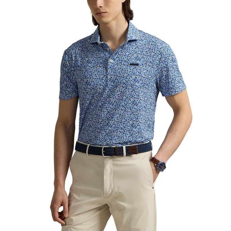 RLX Ralph Lauren Printed Lightweight Airflow Golf Polo Shirt – Savanna Floral Refined Navy Multi