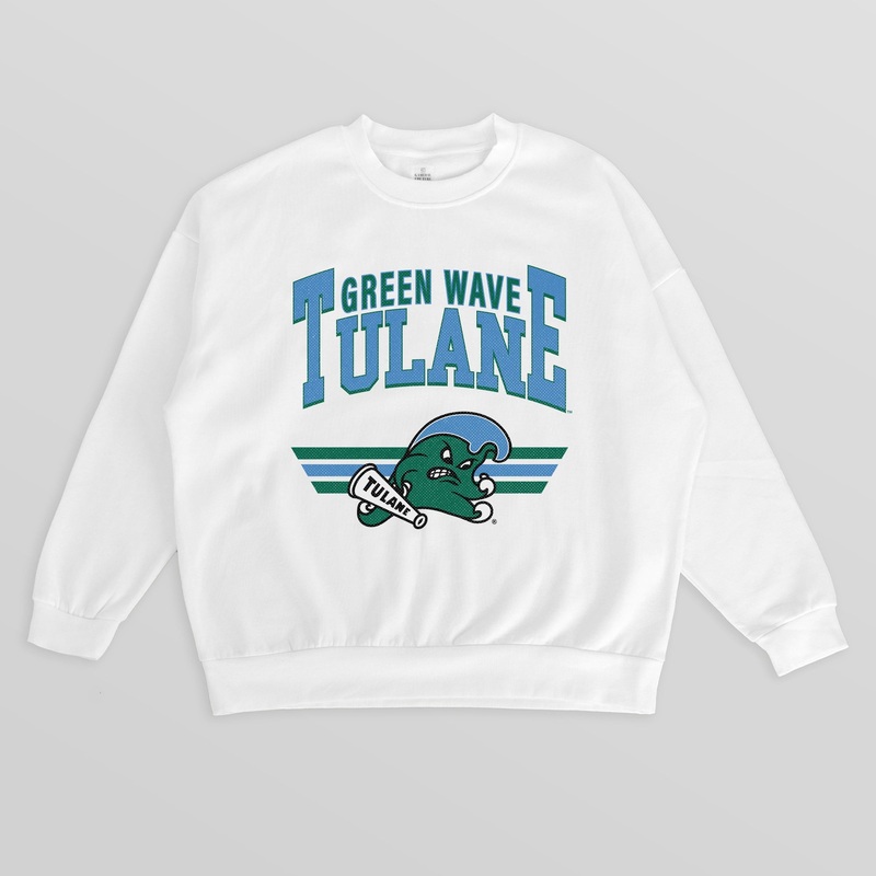 TULANE GREEN WAVE SWIFT STRIKE PREMIUM FLEECE DROP SHOULDER CREWNECK PULLOVER
