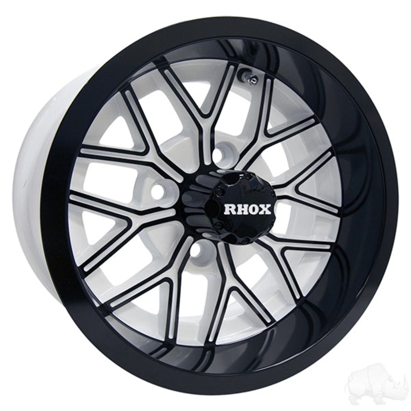RHOX RX284, White with Gloss Black, 12×6 ET-10