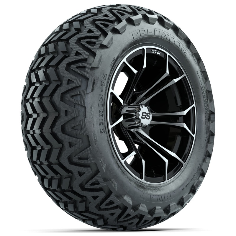 Set of (4) 14 in GTW Spyder Wheels with 23×10-14 GTW Predator All-Terrain Tires PN# A19-426
