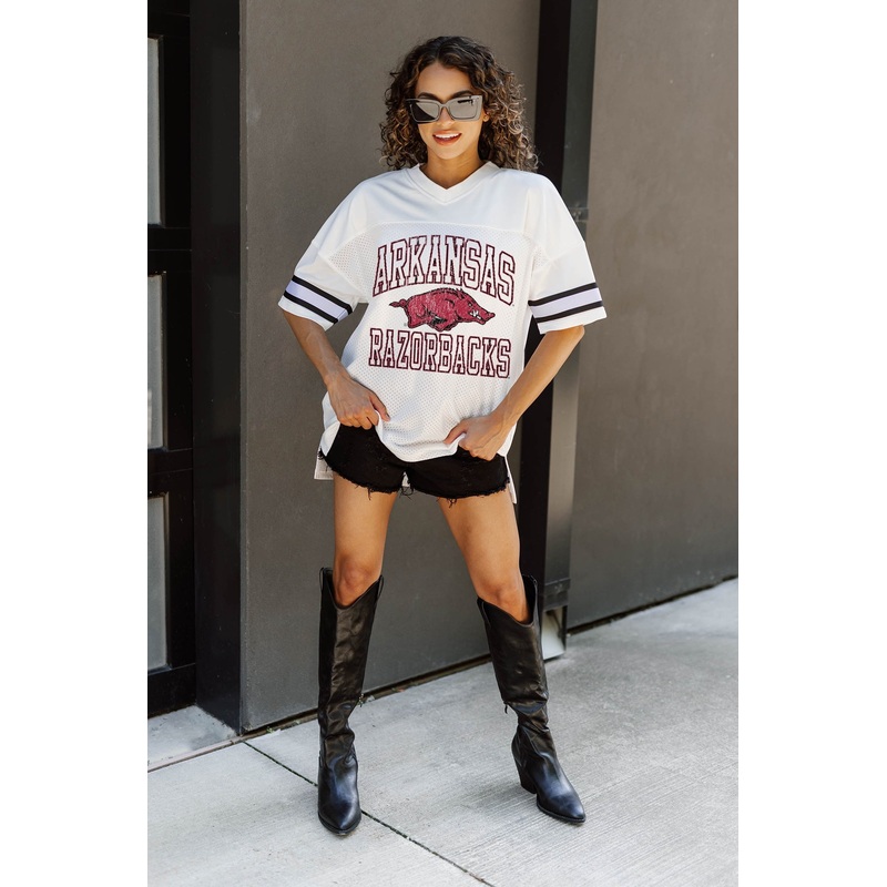ARKANSAS RAZORBACKS A STEP AHEAD ICONIC OVERSIZED FASHION JERSEY