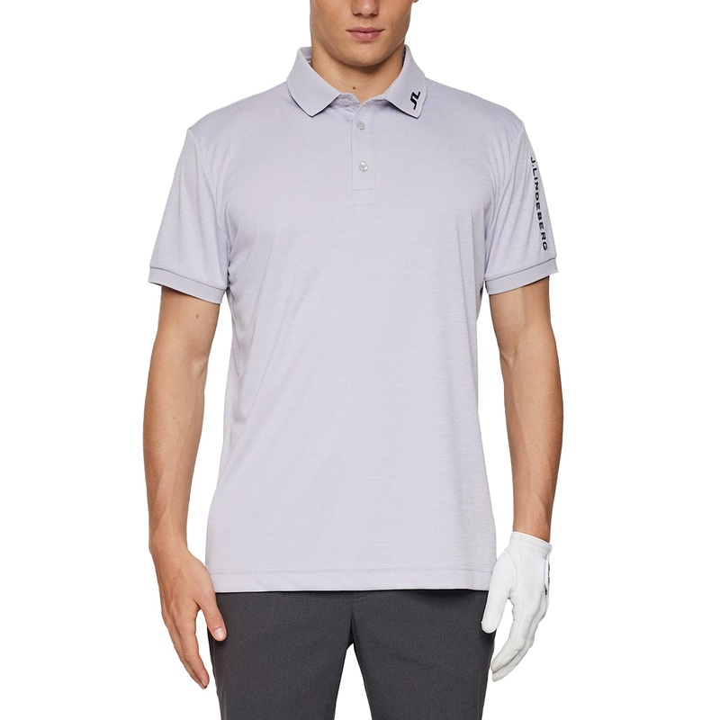J.Lindeberg Tour Tech Regular Fit Golf Polo Shirt – Light Grey Melange
