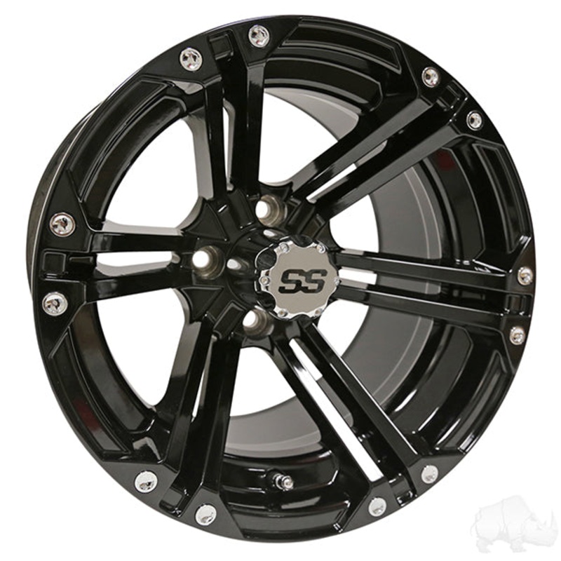 RHOX RX351, Gloss Black w/ Center Cap, 14×7 ET-25