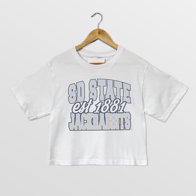 SOUTH DAKOTA STATE JACKRABBITS DEEP ROOTS BOXY FIT WOMEN’S CROPPED TEE