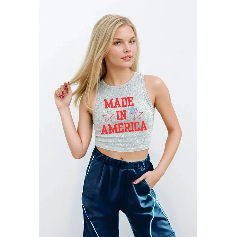 MADE IN AMERICAN FITTED CROP TANK