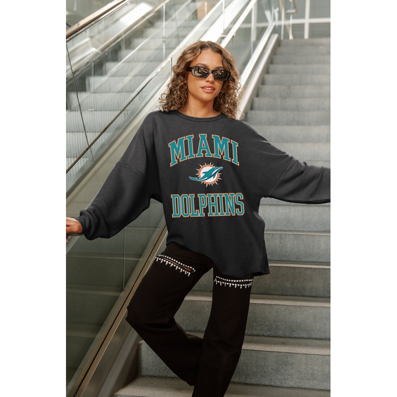 MIAMI DOLPHINS RELENTLESS VINTAGE WASH CORDED PULLOVER