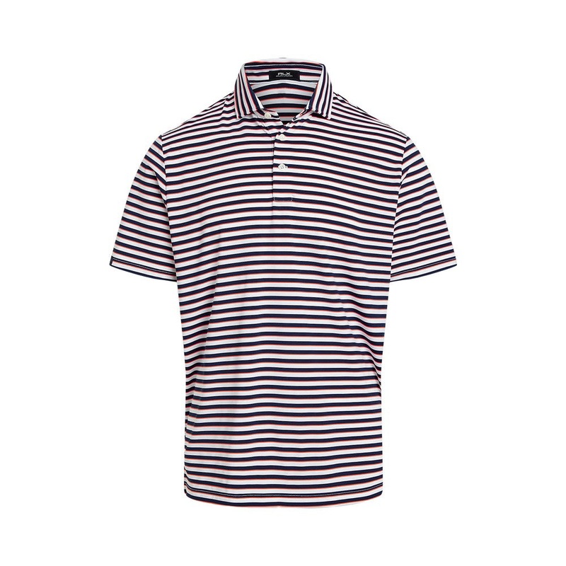 RLX Ralph Lauren Stripe Lightweight Airflow Golf Polo Shirt – Ceramic White Multi