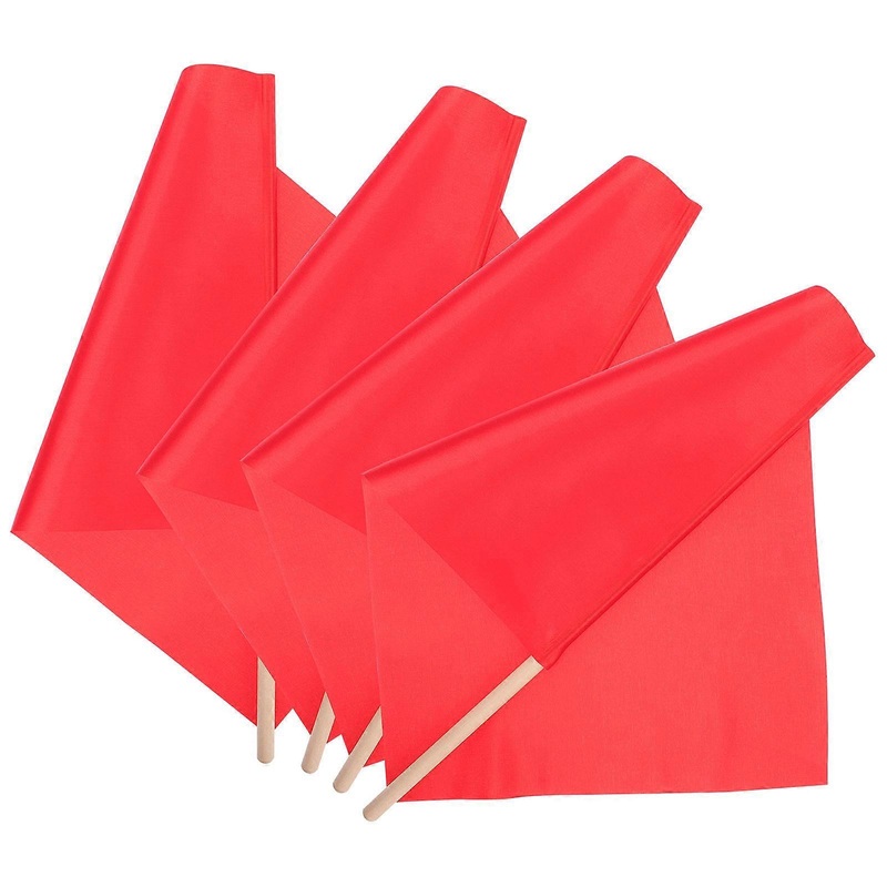 4pcs Brightly Colored Referee Match Flags for Sports Training, Racing Events, Cheerleading  Suitable for Soccer, Rugby, and Field Hockey