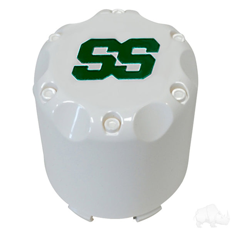 Center Cap, White with Green SS PN# TIR-SS001-WG