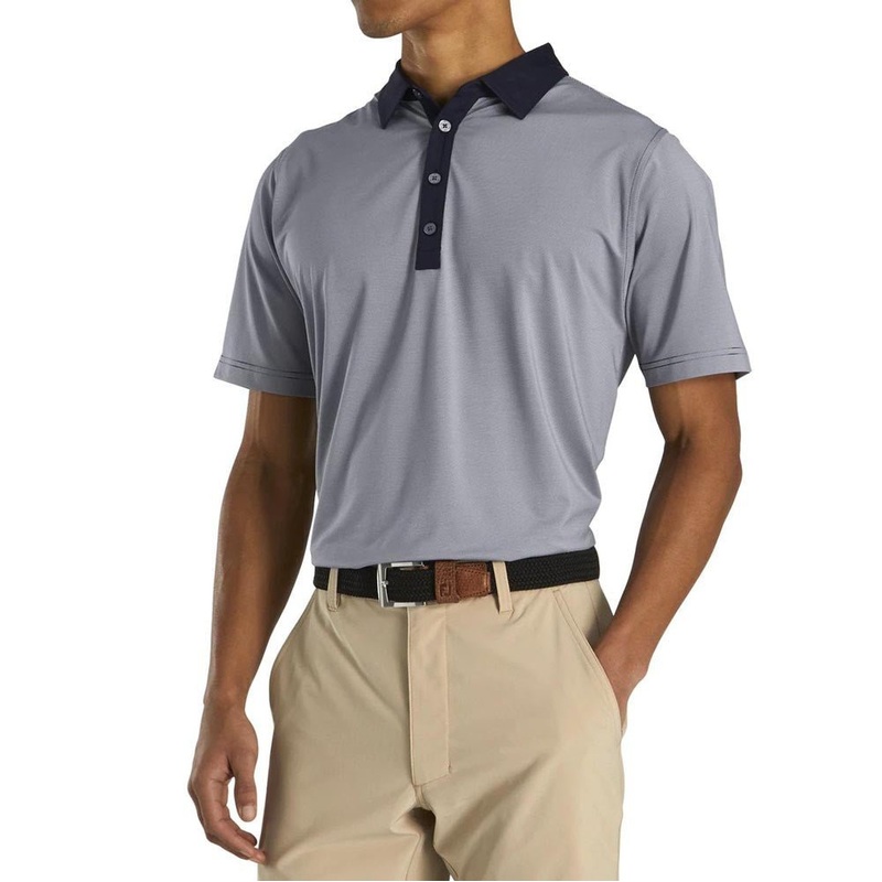 FootJoy End On End with Solid Trim Lisle Self Collar Polo