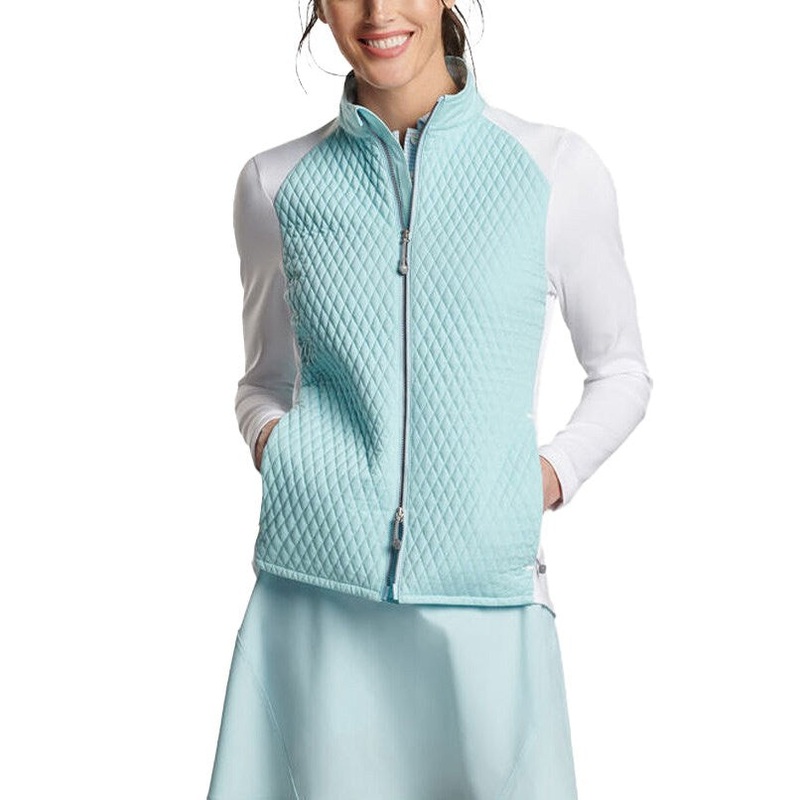 Peter Millar Women’s Merge Hybrid Golf Jacket – Blue Spruce/ White