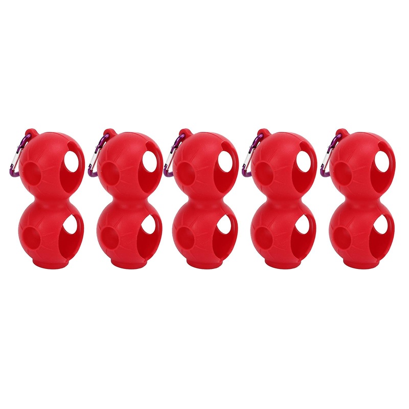 5Pcs Golf Ball Silicone Double Case Cover Golf Ball Protective Cover Cover Red
