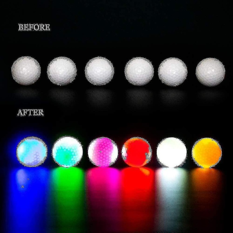 6 Pcs Led Glow Golf Balls, Flashing Glowing Golf Ball, Night Glow-yezi