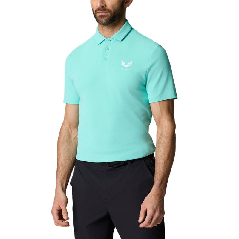 Castore Club Classic Polo Golf Shirt – Light Aqua