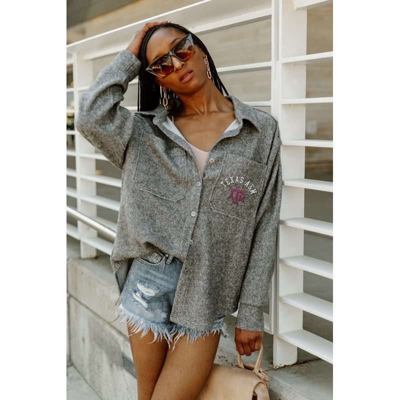 TEXAS A&M AGGIES Switch It Up Button-Down Shacket