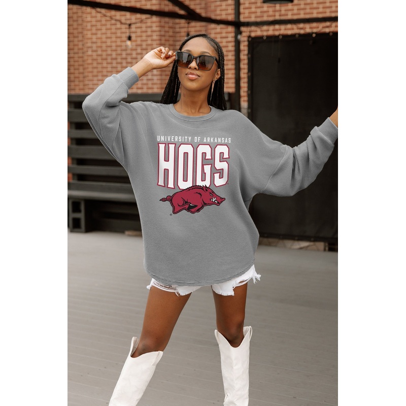 ARKANSAS RAZORBACKS PURE MOTION VINTAGE WASH CORDED PULLOVER