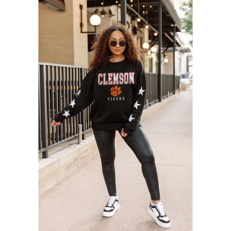 CLEMSON TIGERS VELOCITY STAR EMBELLISHED CREW SWEATSHIRT