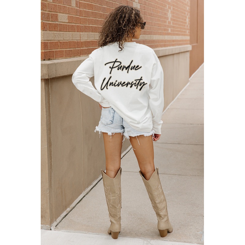 PURDUE BOILERMAKERS Double Move Oversized Long-Sleeve Tee