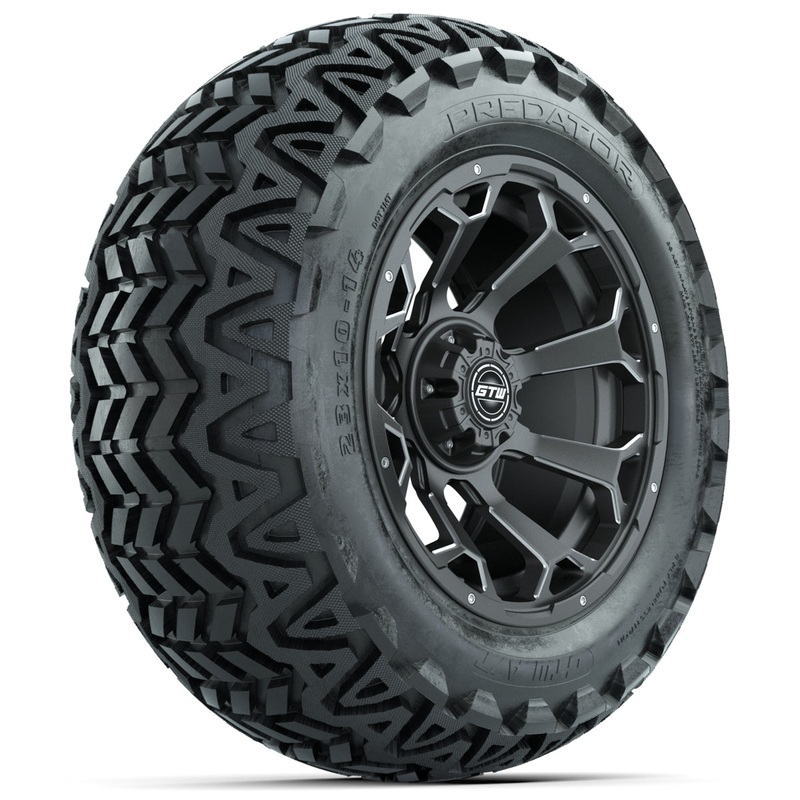 Set of (4) 14 in GTW Raven Wheels with 23×10-14 GTW Predator All-Terrain Tires PN# A19-524