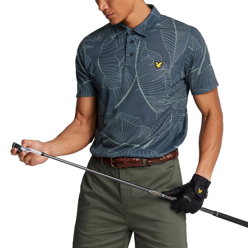 Lyle & Scott Floral Polo Golf Shirt – Dark Navy