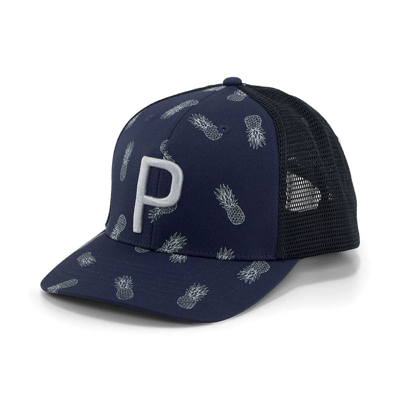 Puma Pineapple Trucker P Hat|Quiet Shade Pink Mist|White Pepper Navy Blazer|Navy Blazer Flat Light Gray
