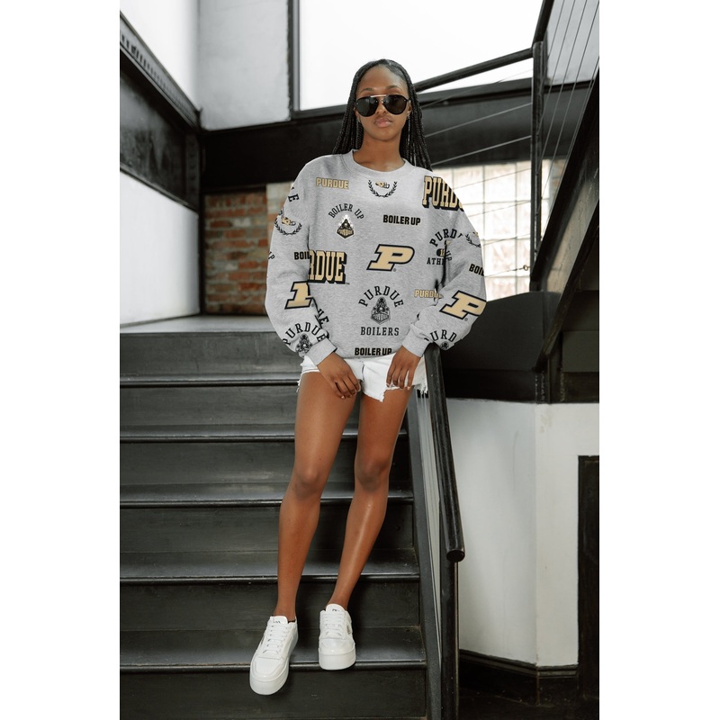 PURDUE BOILERMAKERS ALWAYS ON REPEAT PREMIUM FLEECE CREW SWEATSHIRT