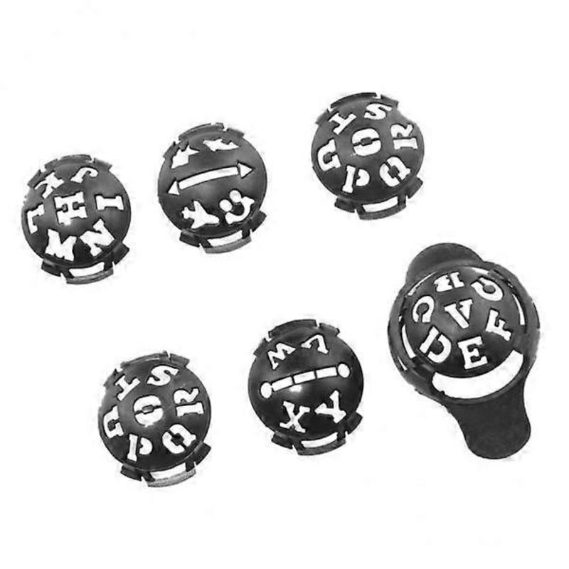 5xGolf Ball Liner Marker Line Letter Pattern Drawing Alignment Tool Gray