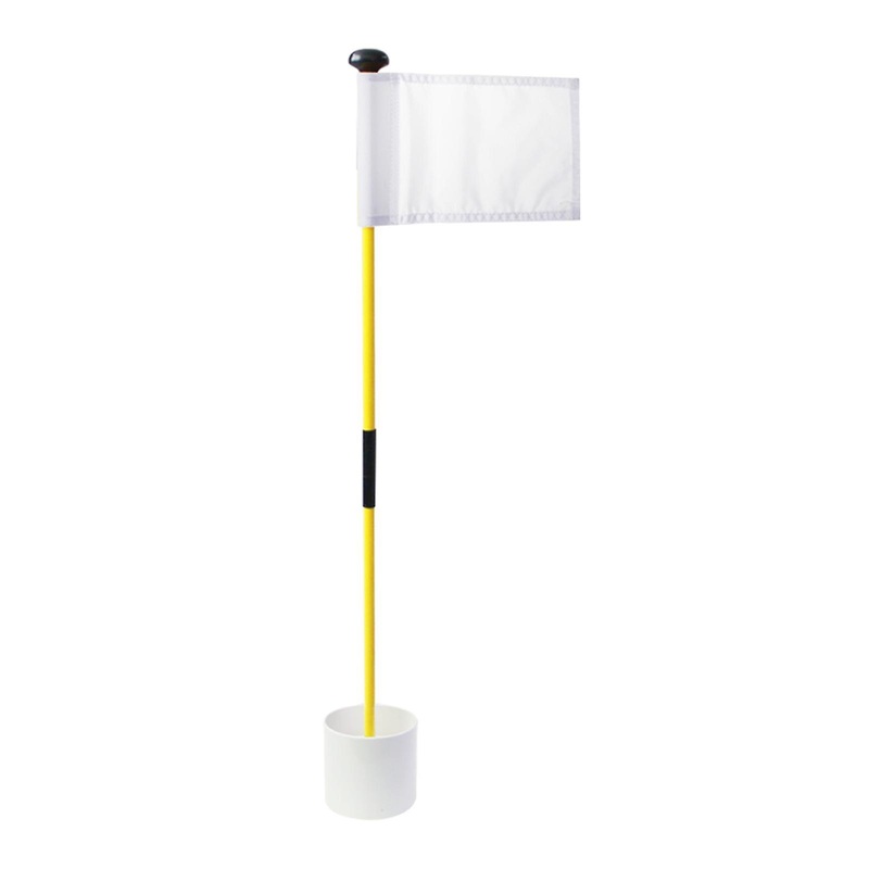 Backyard Practice Golf Hole Pole Flag Cup Stick Folding Putting Flagstick White Red