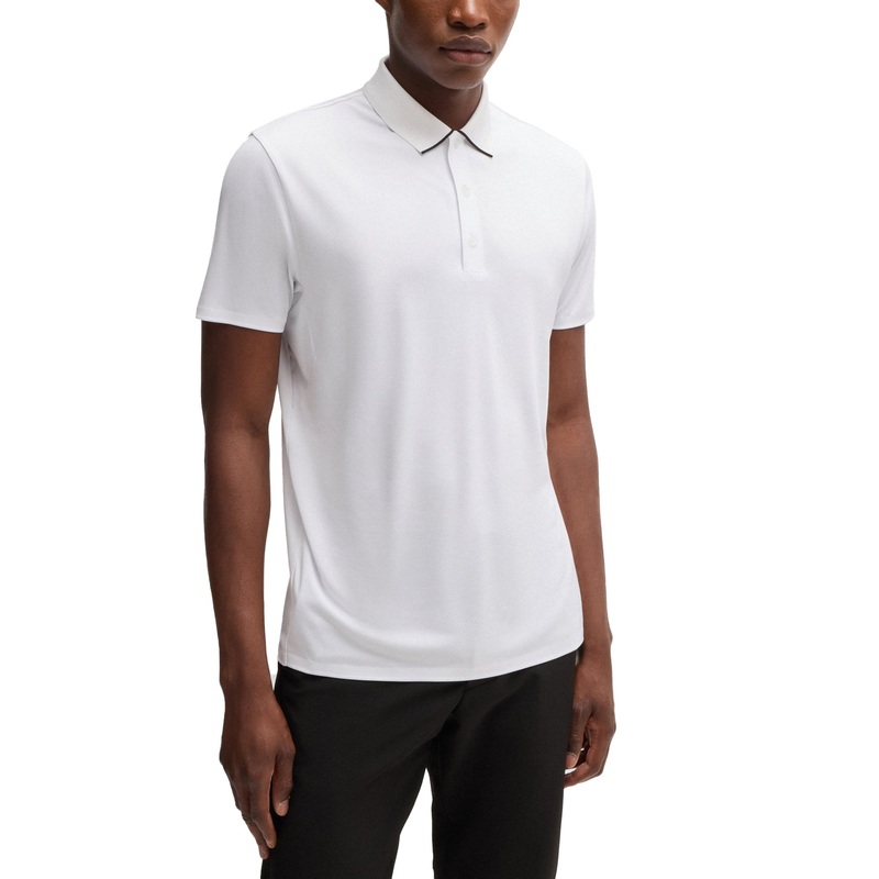 Boss Paddytech Stretch Jersey Polo Golf Shirt – White