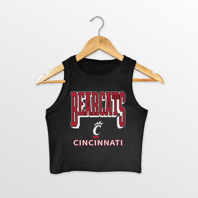 CINCINNATI BEARCATS PURE VICTORY ESSENTIAL RIBBED CROP TANK