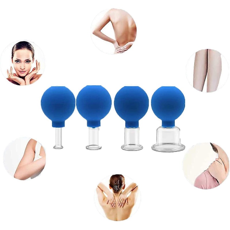 Set Of 4 Cupping Glasses With Ball 15-25-36-52Mm – Professional Medical Fireless Cupping