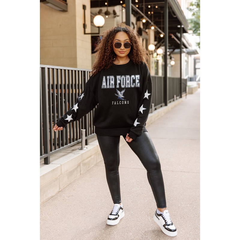 AIR FORCE FALCONS VELOCITY STAR EMBELLISHED CREW SWEATSHIRT