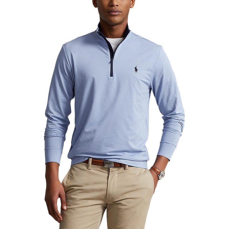 Polo Performance Ralph Lauren Half Zip Peached Jersey – Powder Blue Heather