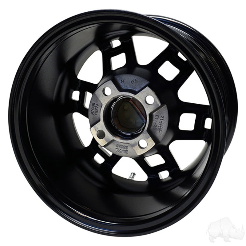 RHOX RX390, Machined Gloss Black, 12×7 ET-25