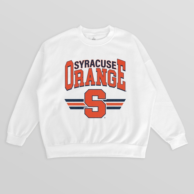 SYRACUSE ORANGE SWIFT STRIKE PREMIUM FLEECE DROP SHOULDER CREWNECK PULLOVER