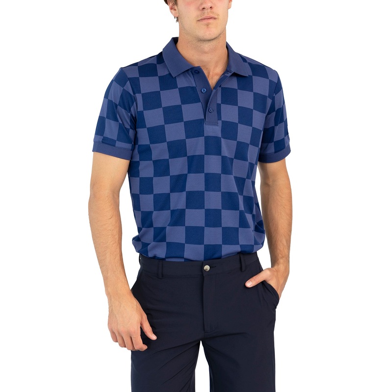 Cross Grip Golf Polo Shirt – Twilight Blue