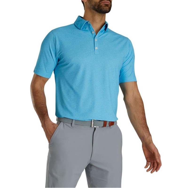 FootJoy Texture Print with Trim Stretch Pique Self Collar Polo