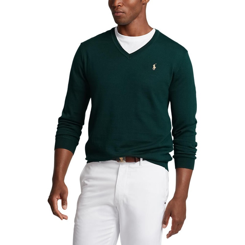 Polo Performance Ralph Lauren V Neck Knit – Hunt Club Green