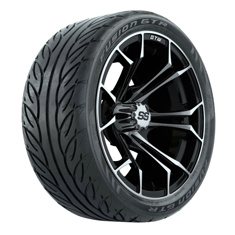 Set of (4) 14 in GTW Spyder Wheels with 205/40-14 Fusion GTR Steel Belted Tires PN# A19-250