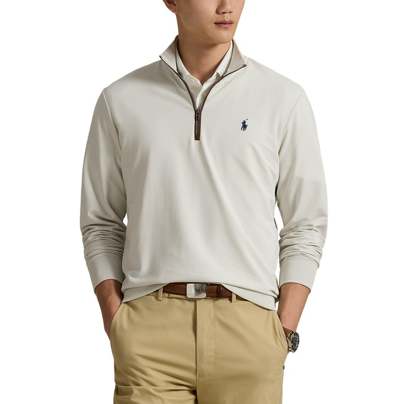 Polo Performance Ralph Lauren Fine Gauge Terry Half Zip – Stone Pebble