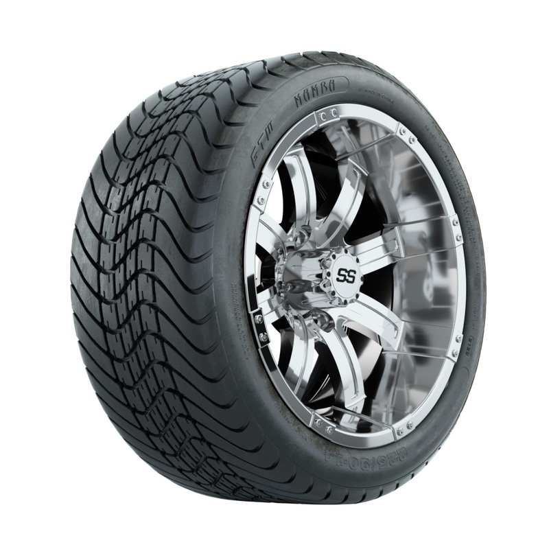 14 GTW Tempest Chrome Wheels with Mamba Street Tires  Set of 4 PN# A19-283