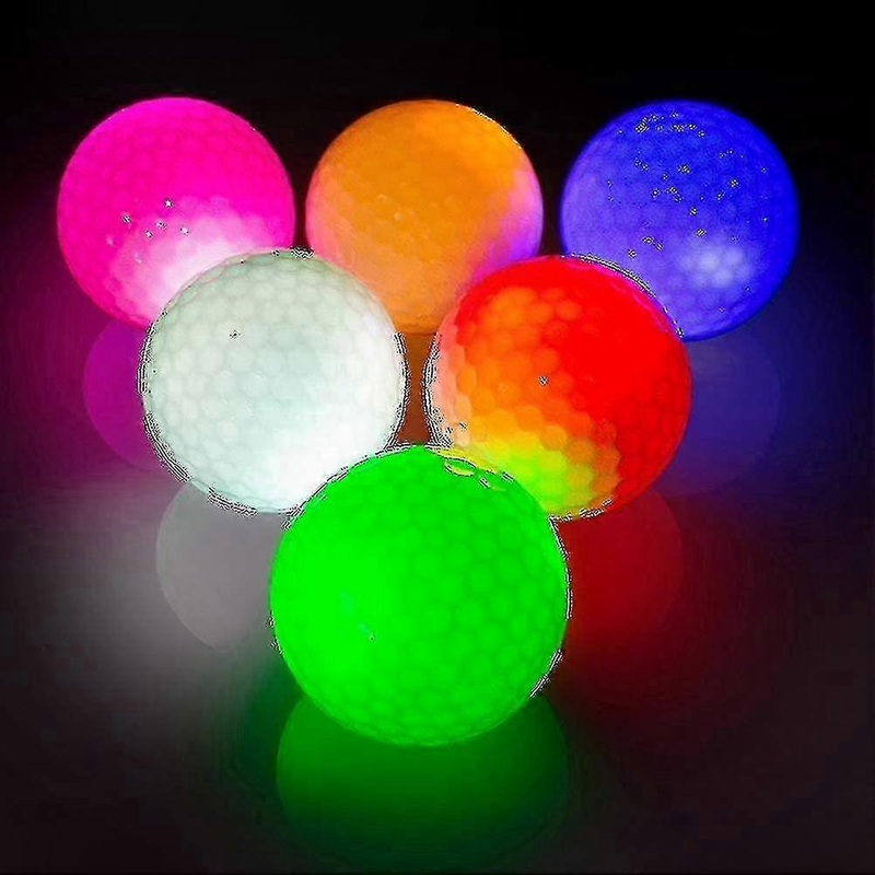 6 Pack LED Light-Up Golf Balls, Night Flashing Glow Balls for Outdoor Fun