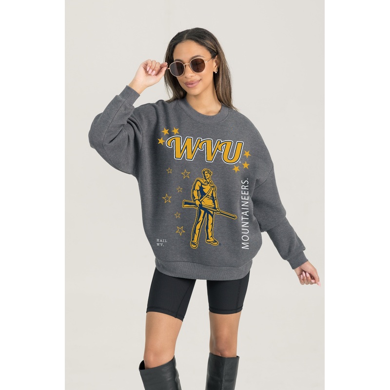 WEST VIRGINIA MOUNTAINEERS Ready To Rumble Fleece Crewneck Pullover