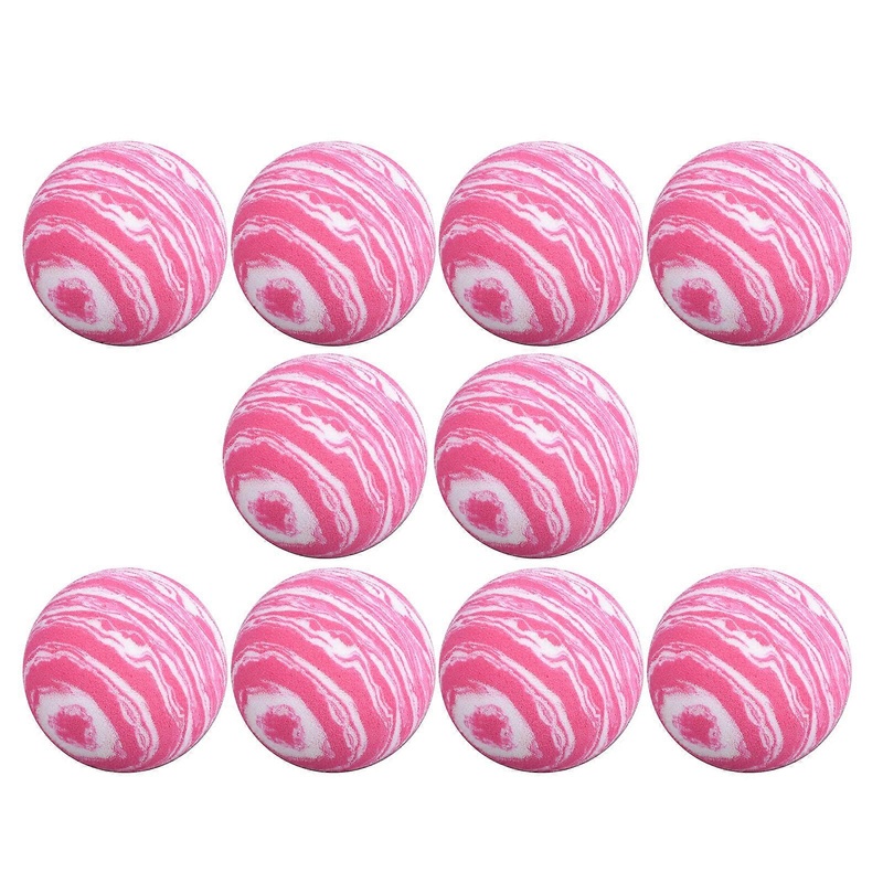 10Pcs/set Golf Practicing Balls Rainbow Color Foam Balls for Golf Swing Training Golf Training Balls Golf Rainbow Balls  Pink and white