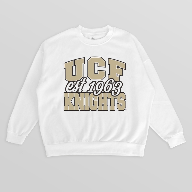 CENTRAL FLORIDA KNIGHTS FADED FORMATION PREMIUM FLEECE DROP SHOULDER CREWNECK PULLOVER