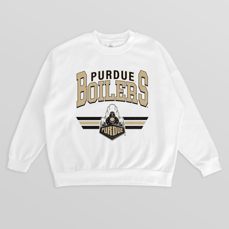 PURDUE BOILERMAKERS SWIFT STRIKE PREMIUM FLEECE DROP SHOULDER CREWNECK PULLOVER