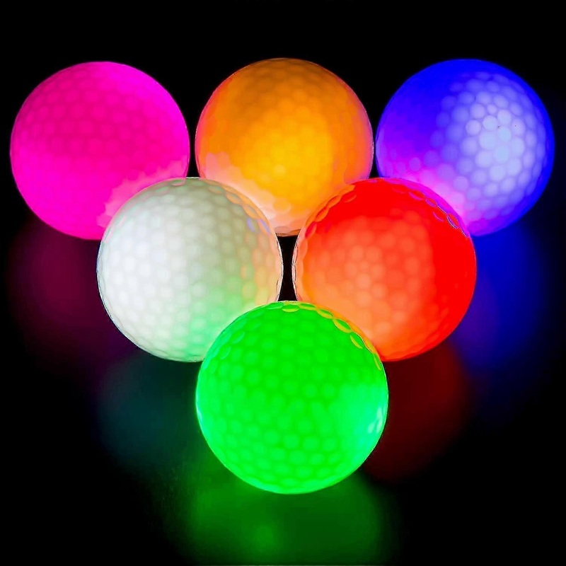 6pcs Led Golf Balls Glow Golf Balls, Flashing Glowing Golf Ball, Night Glow Flash Light Up, Long Lasting Bright Night Sports, Random Colors