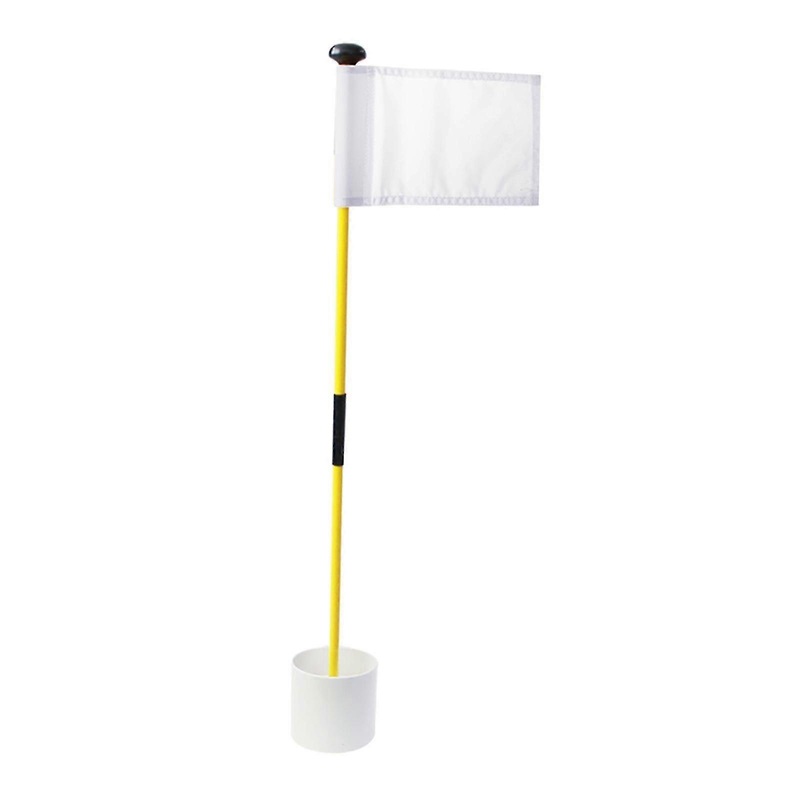 Backyard Practice Golf Hole Pole with Flag Cup Stick Folding Putting Flagstick White Training Golf Accessory Equipment